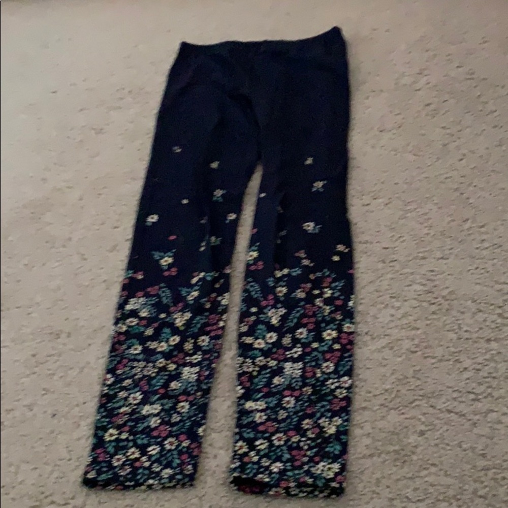Floral ombré navy leggings